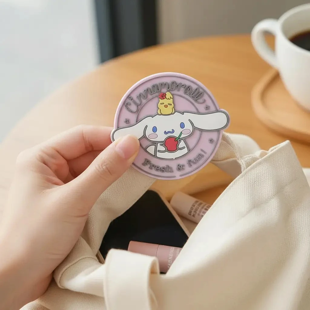 Sanrio Lisanslı  Cinnamoroll Karikatür Silikon Tek Taraflı Taşınabilir Ayna
