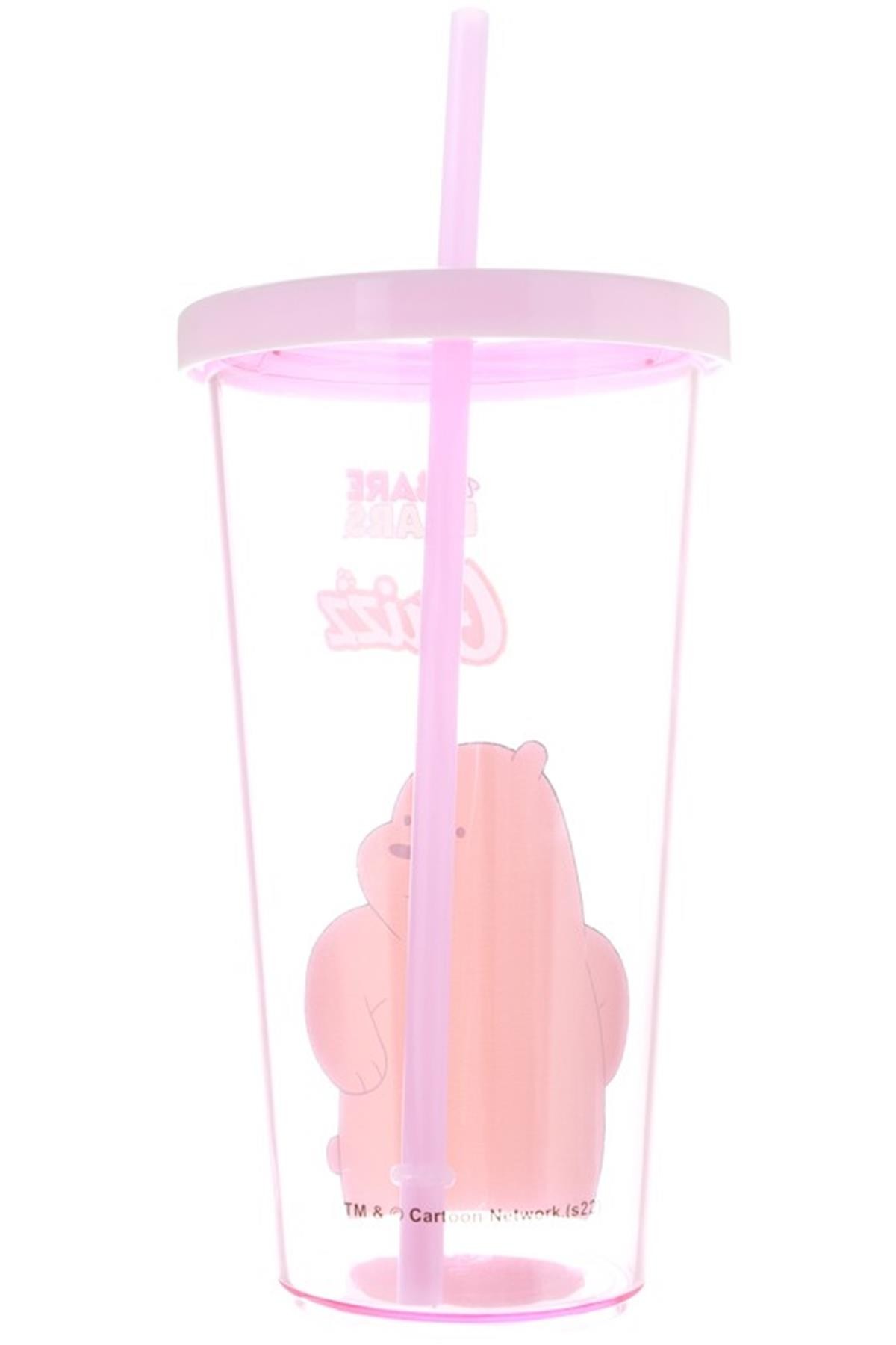 We Bare Bears Lisanslı Pipetli Plastik Şişe (600Ml) - Boz Ayı