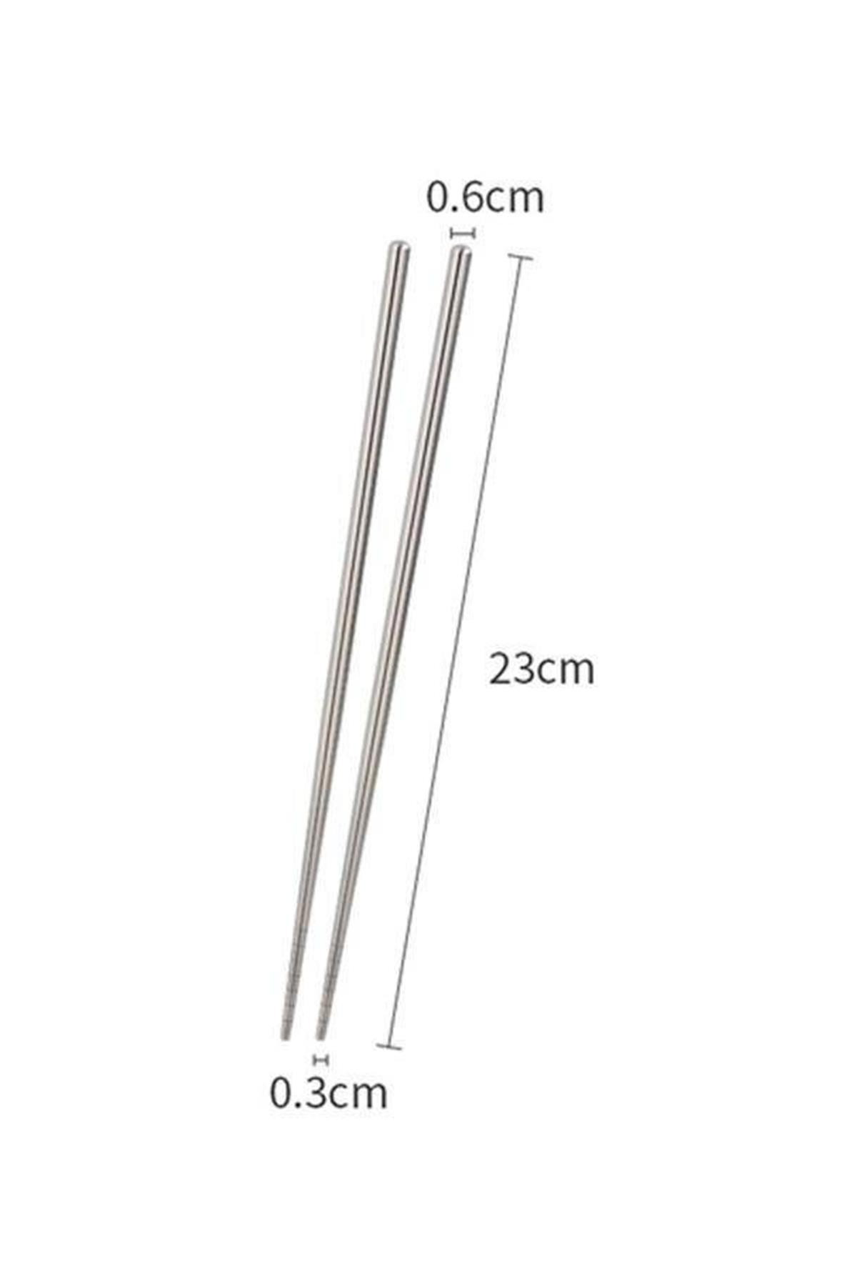 Paslanmaz Çelik Chopstick 3 Çift 23 Cm