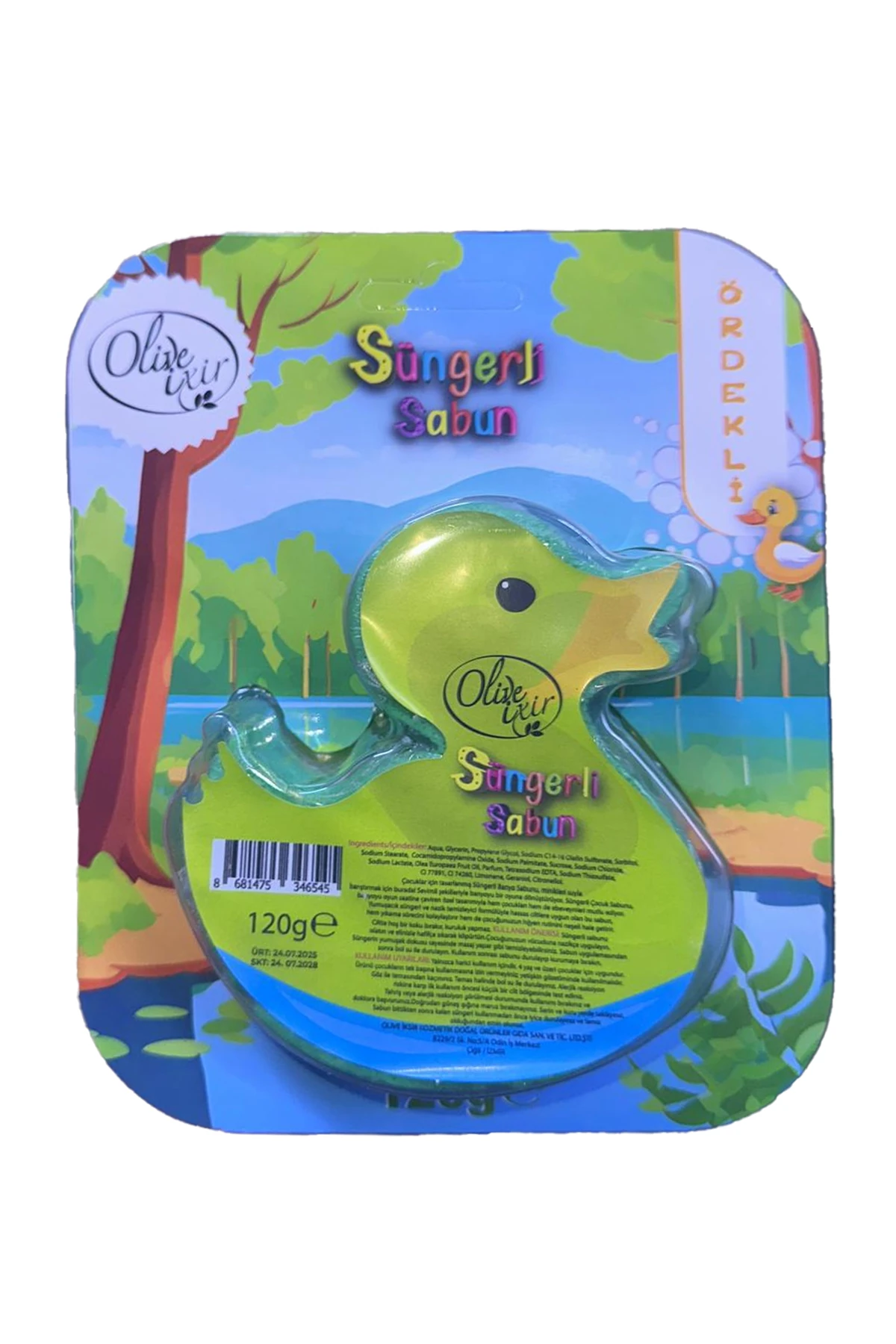 Ördek Figürlü Süngerli Sabun