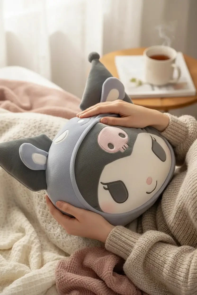 Sanrio Lisanslı Kuromi Yastık 37 Cm – Şekilli Yumuşak Dekoratif