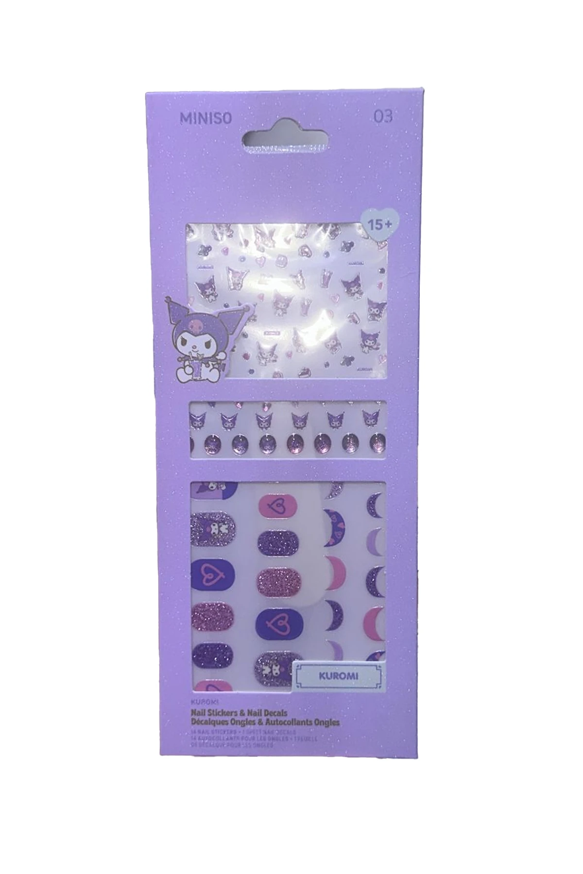 Sanrio Lisanslı Kuromi Tırnak Süsü ve Çıkartma Seti (03)