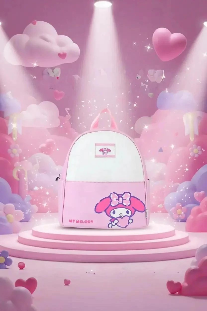 Sanrio Lisanslı My Melody Küçük Sırt Çantası Açık Pembe – 29 Cm