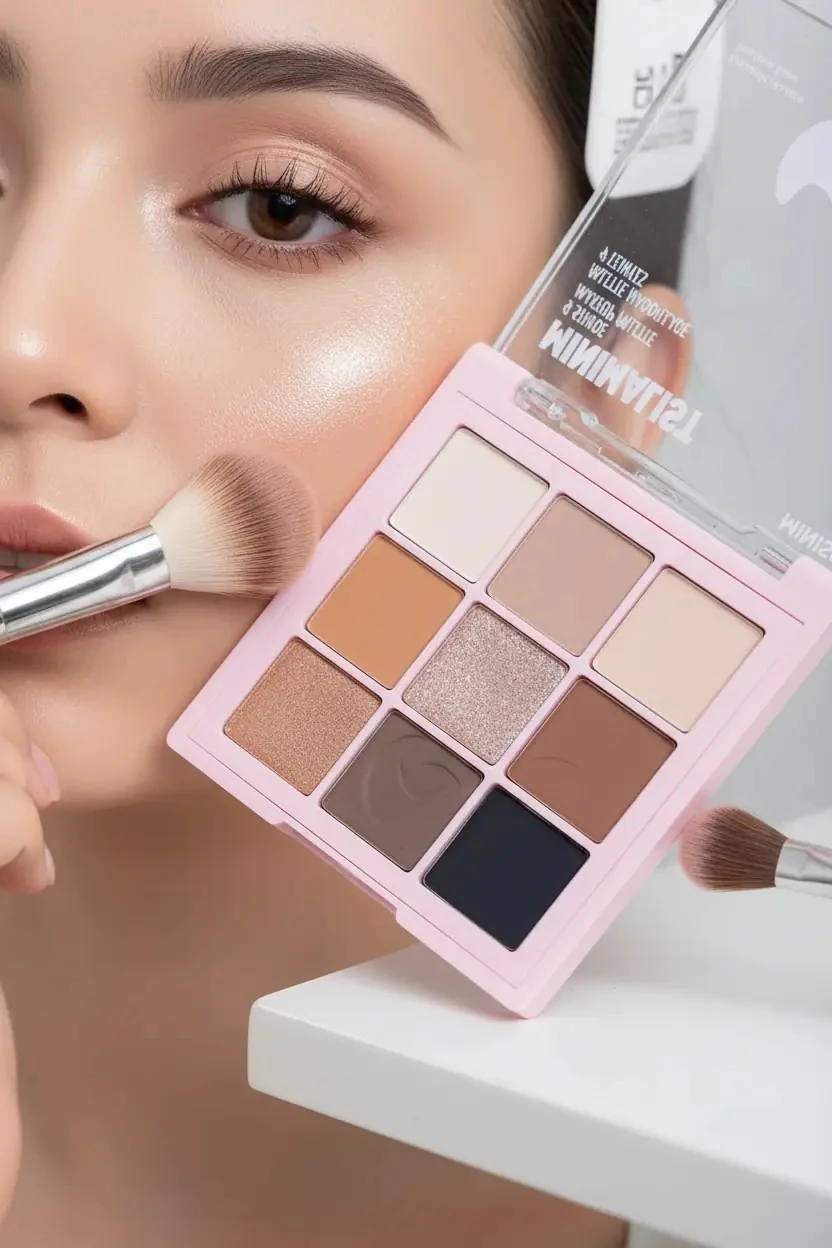 Miniso Lisanslı Minimalist Serisi 9'lu Likit Aydınlatıcı Paleti - Toprak Tonlu ve İpeksi Dokulu Kalıcı Highlighter