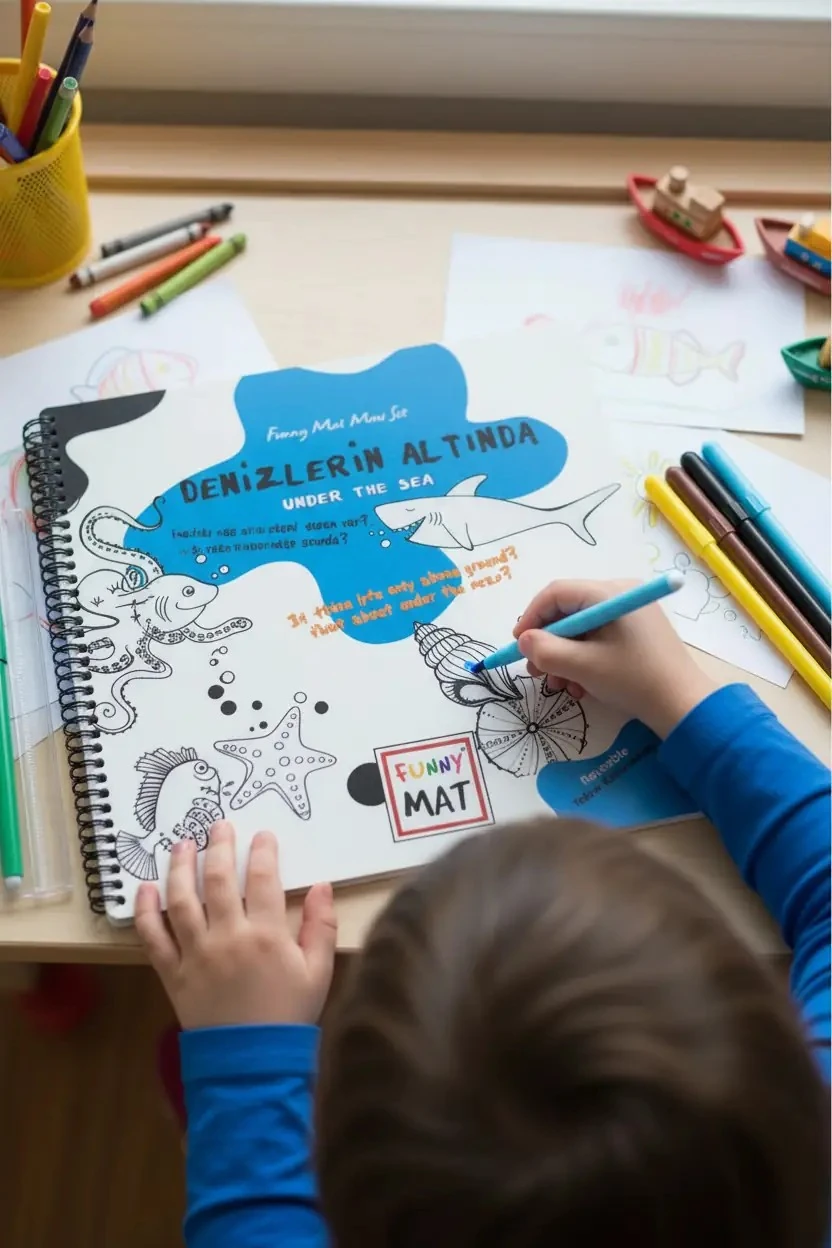 Akademi Çocuk Mini Funny Mat Denizlerin Altında – 6 Kalemli Aktivite Seti