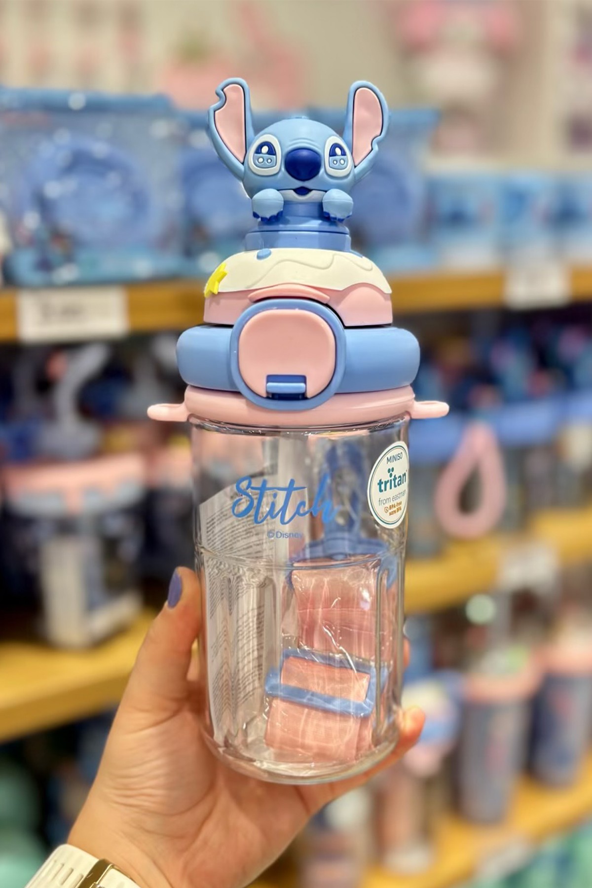 Disney Lilo&Stitch Lisanslı Askılı Tritan Şişe 600 ml - Stitch