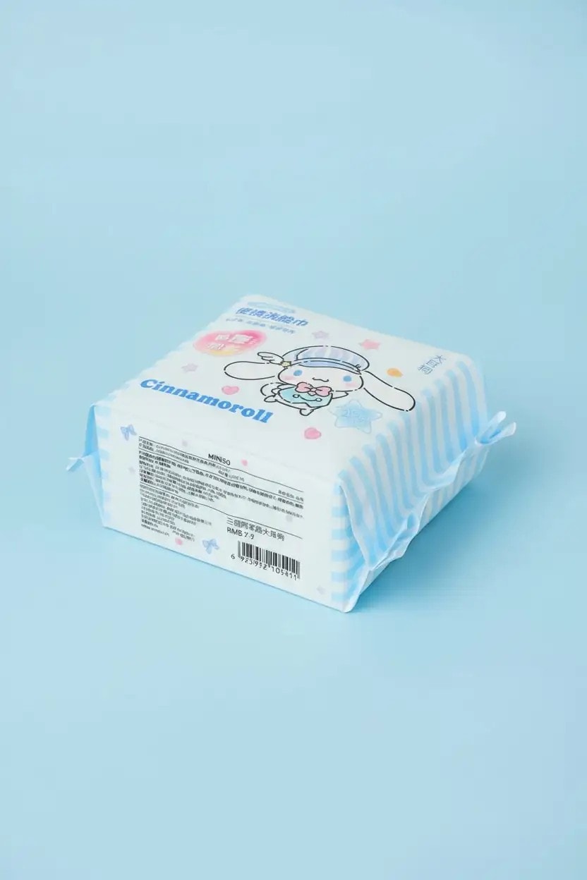 Sanrio Lisanslı Cinnamoroll İnci Dokulu Kuru Mendil (25 Mendil)