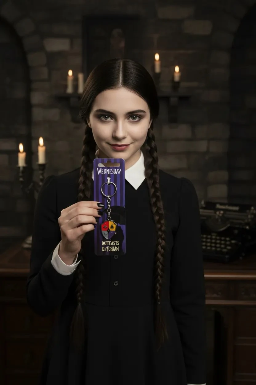 Wednesday Lisanslı Outcasts Kalkan Anahtarlık
