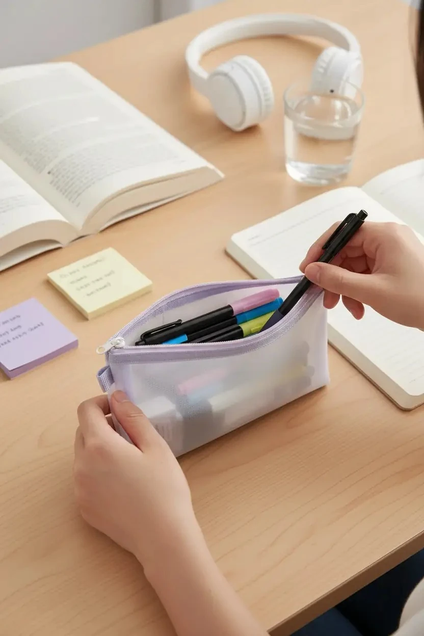 Miniso Lisanslı A6 Tek Katmanlı File Kalem Çantası 21 Cm – Açık Mor