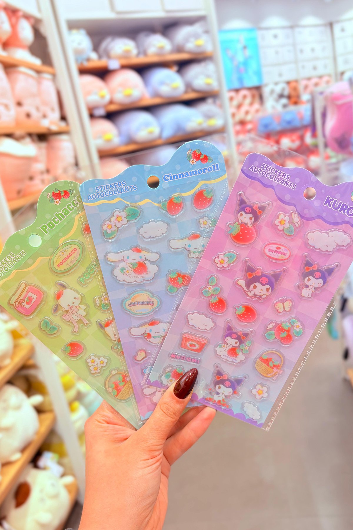 Sanrio Lisanslı Çilek Serisi Jel Sticker