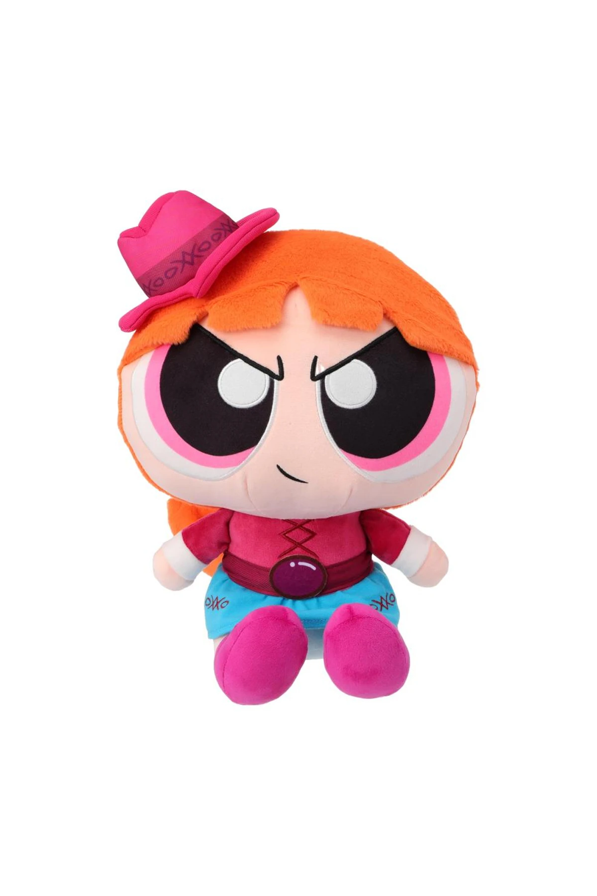 Powerpuff Girls Lisanslı Kovboy Temalı Oturan Peluş Oyuncak 30 cm - Blossom