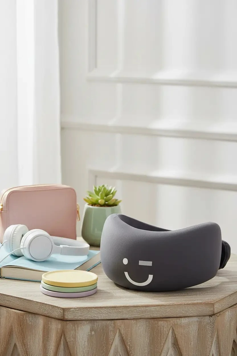 Miniso Lisanslı Hafızalı Köpüklü Ergonomik Boyun Destek Yastığı Gri – Seyahat Yastığı