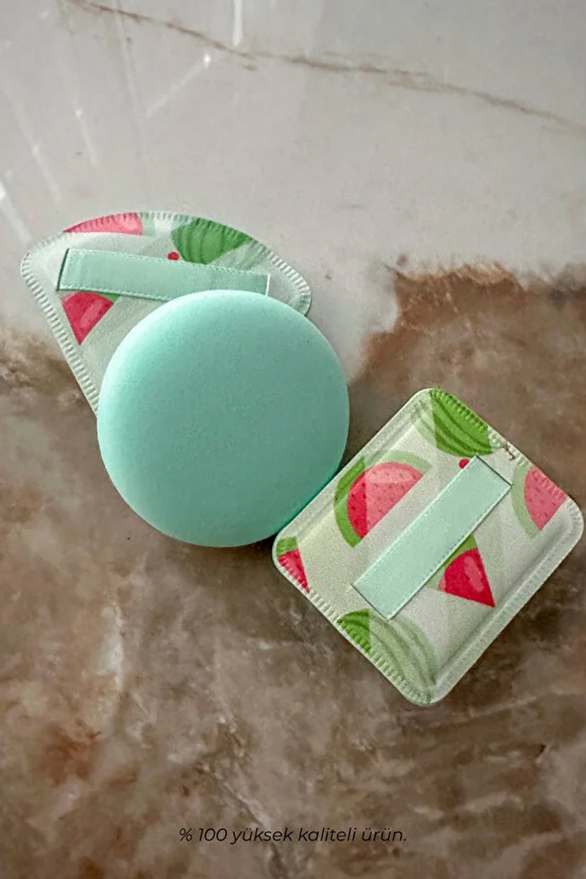 Meyve Desenli Makyaj Pudra Süngeri Seti 3'lü