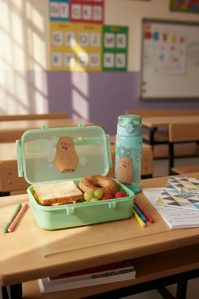 We Bare Bears Lisanslı Çatal Kaşıklı Yemek Kabı (470Ml) - Boz Ayı