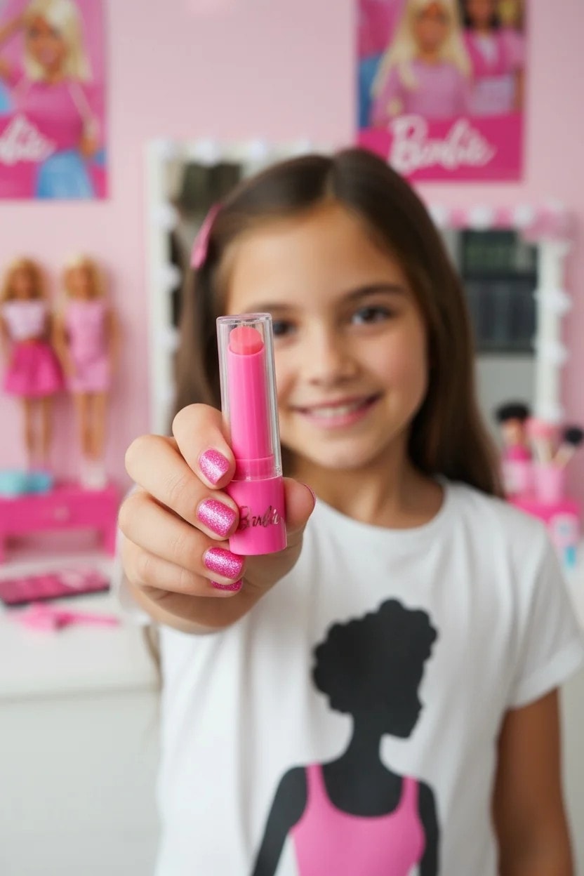 Barbie Lisanslı Pembe Serisi 2'si 1 Arada Dudak Balsamı - Gül