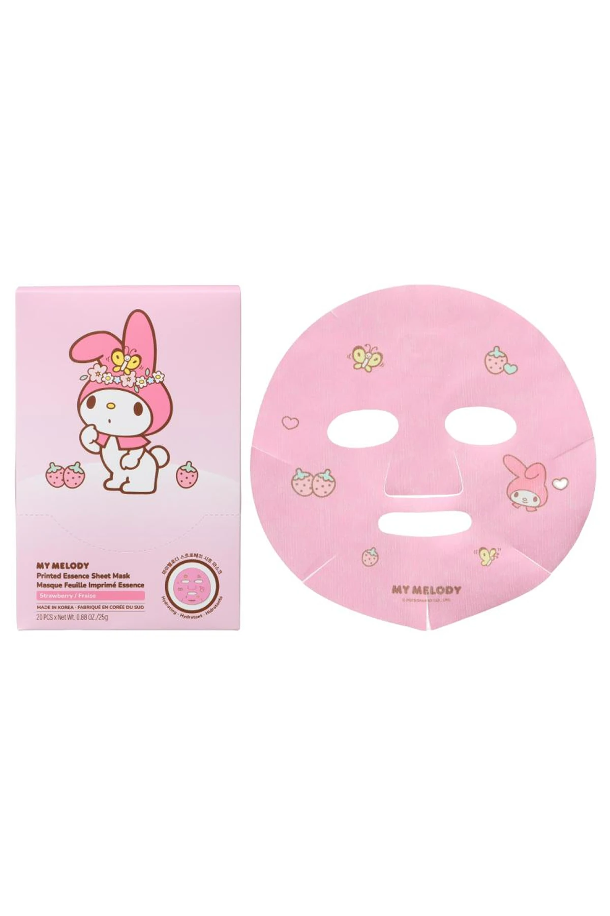 Sanrio Lisanslı Besleyici My Melody Baskılı Kağıt Yüz Maskes