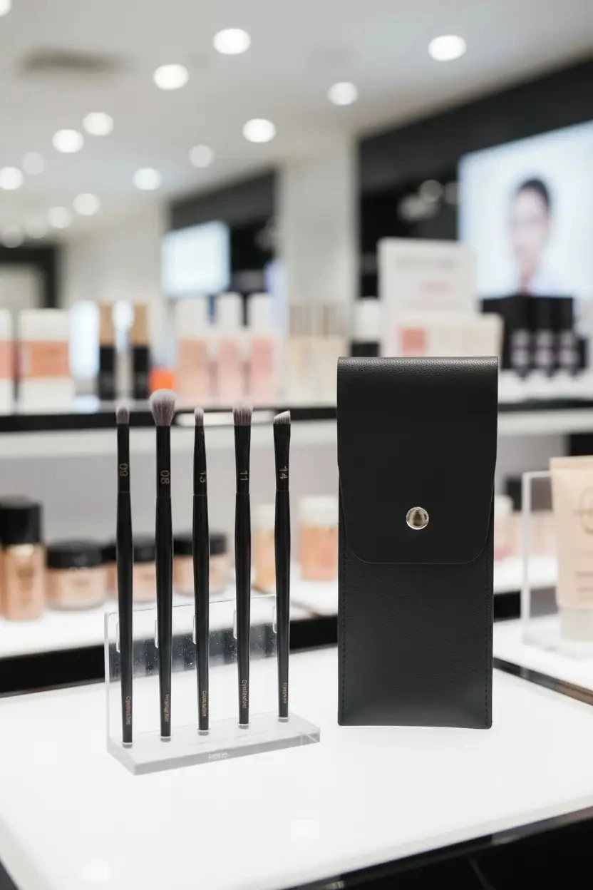 Miniso Lisanslı Black Gold Serisi Çantalı Göz Makyaj Fırçası Seti – 6 Parça