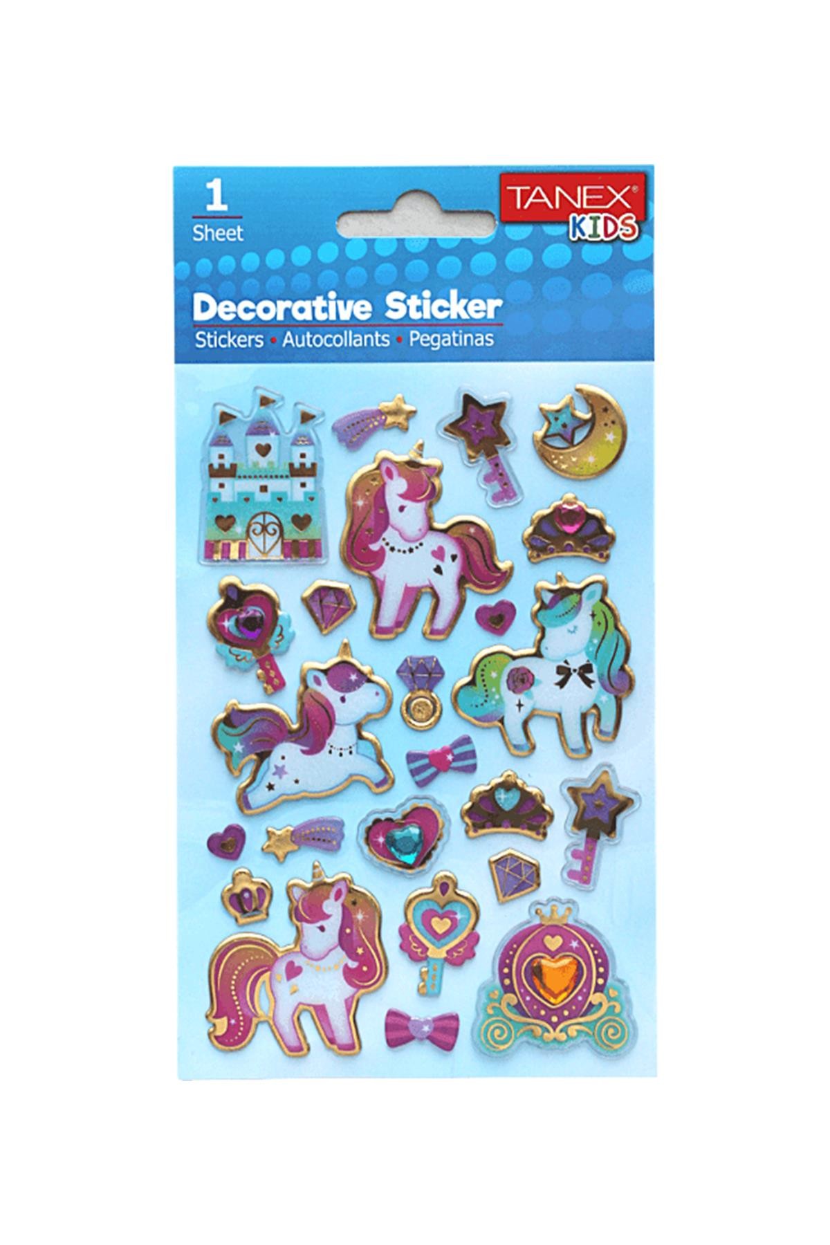 Tanex Unicorn Desenli Parlak Sticker