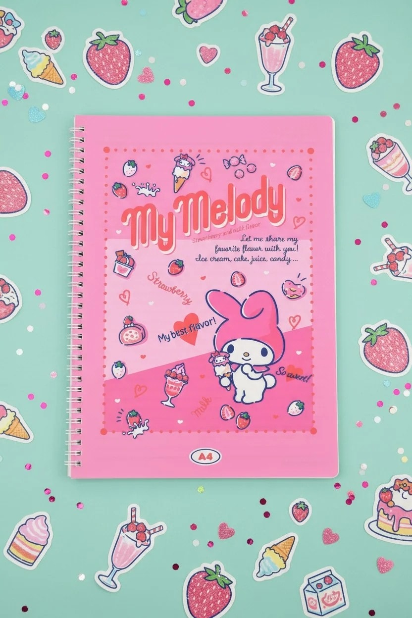 Sanrio Lisanslı My Melody Retro Koleksiyonu A4 PP Tel Ciltli Defter (60 Sayfa)