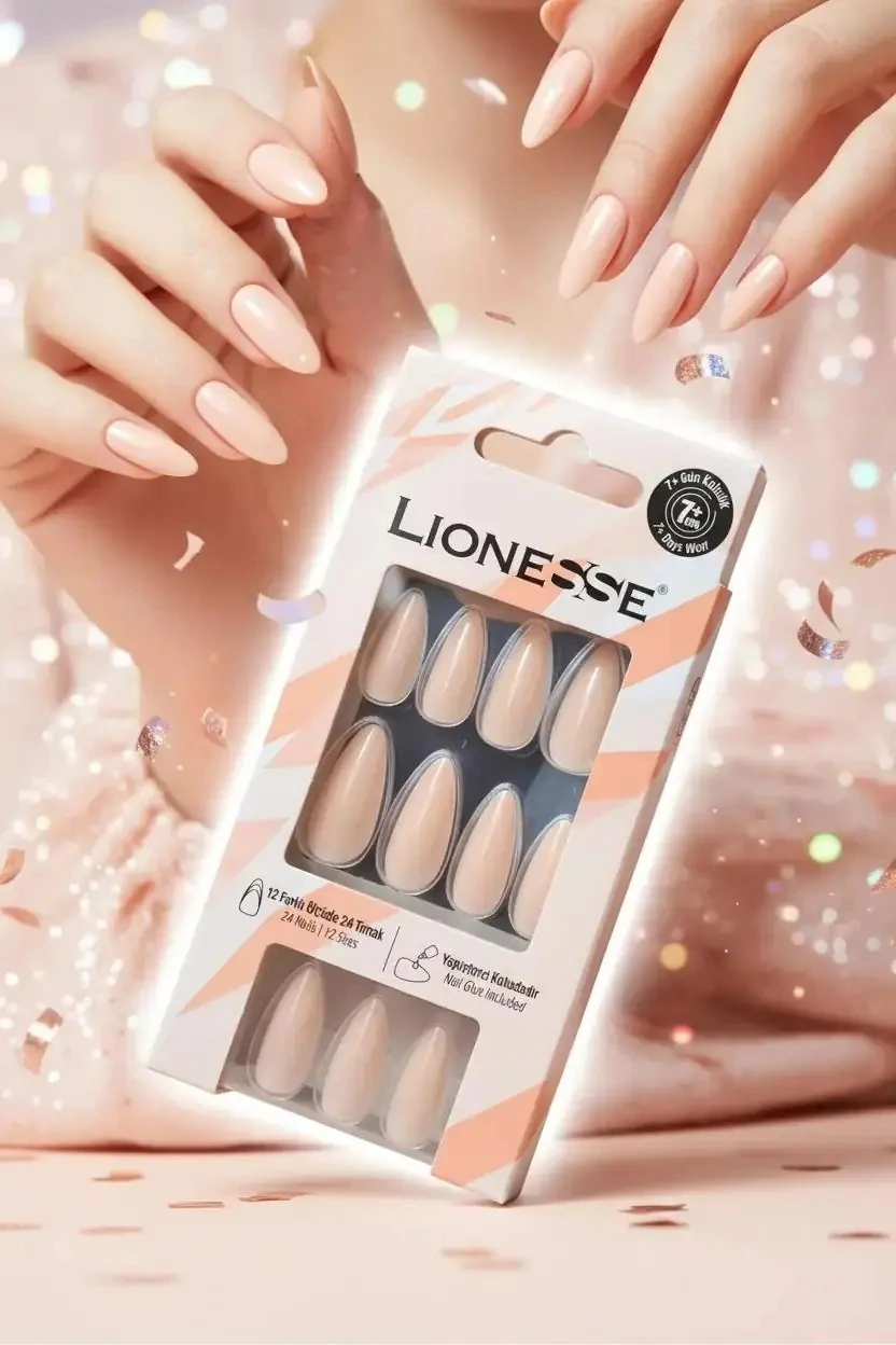 Lionesse Takma Tırnak A-96 Nude – 24’lü Parlak Manikür