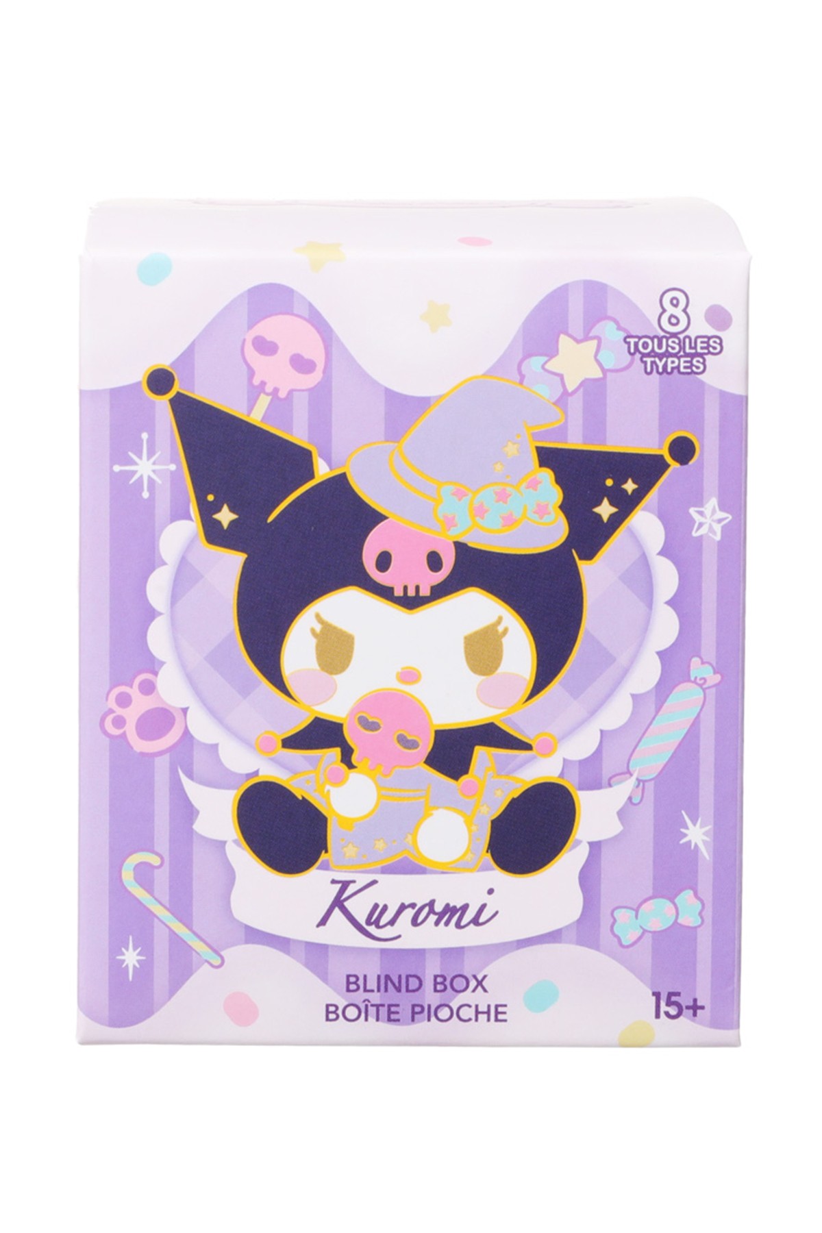 Sanrio Lisanslı Kuromi Şeker Serisi Rozet Sürpriz Figürlü Kutu - Blind Box