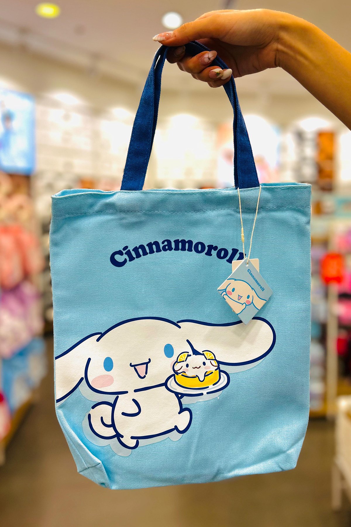 Sanrio Lisanslı Bez Alışveriş Çantası - Cinnamoroll