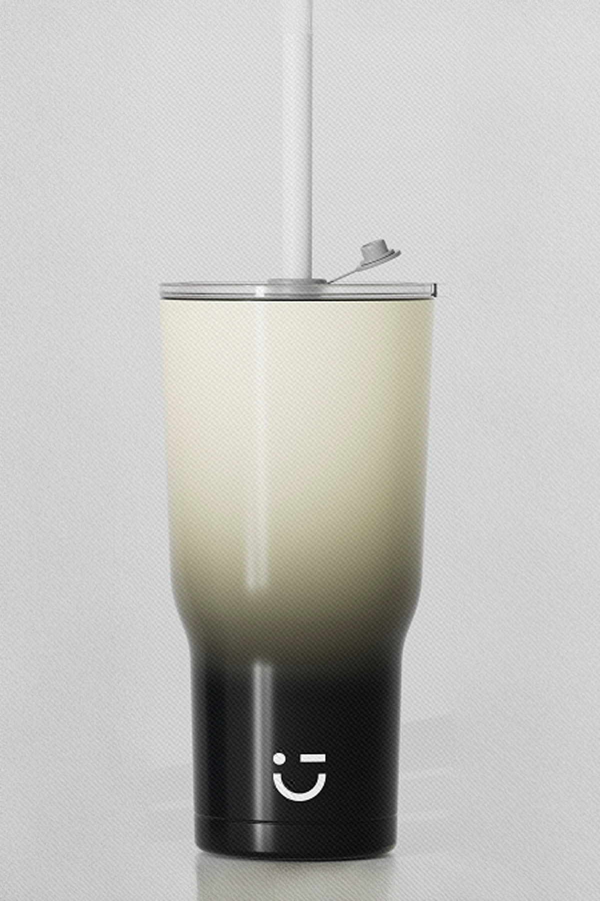 Gradyan Renkli Pipetli Çelik Matara 580 ml (Siyah)