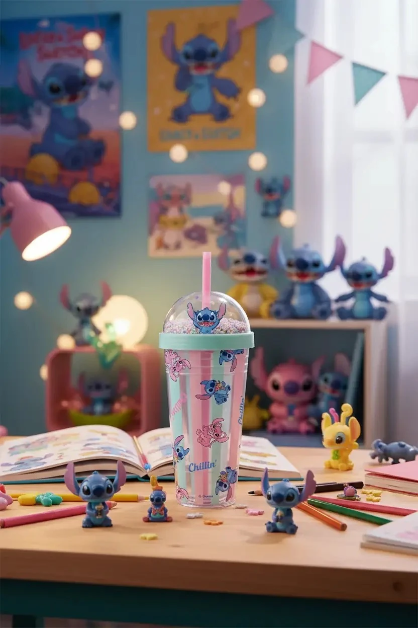 Disney Stitch Lisanslı Pipetli Plastik Su Kabı – 420 Ml – Şık & Pratik Tasarım