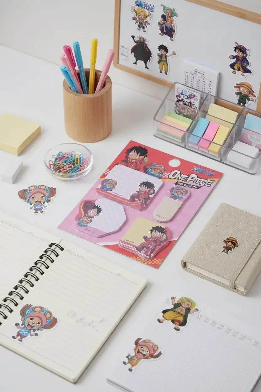 Miniso One Piece Koleksiyonu Mini Figür Yapışkan Not Seti (4 Parça) – Anime Temalı