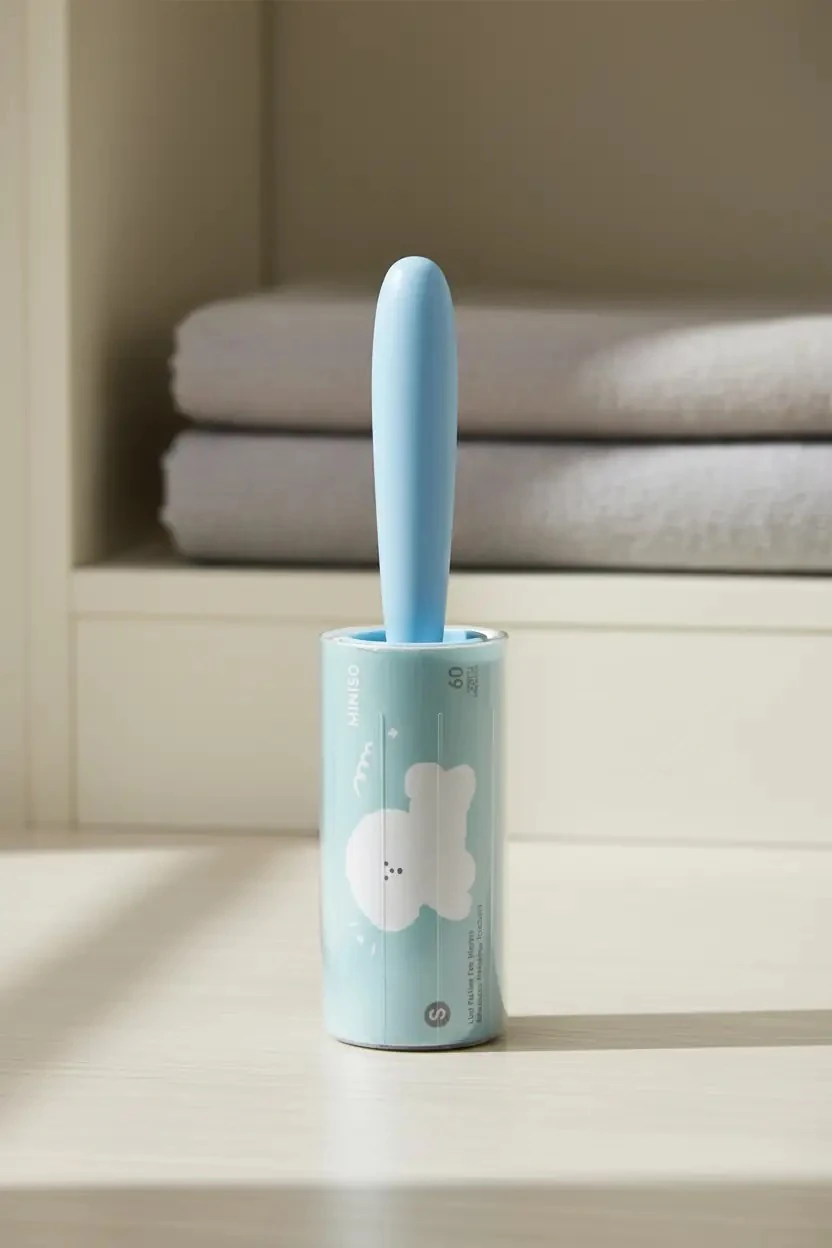 Miniso Lisanslı Hayvan Serisi Tüy Toplayıcı Rulo – 60 Yaprak Mavi Kıyafet Kumaş Temizleyici
