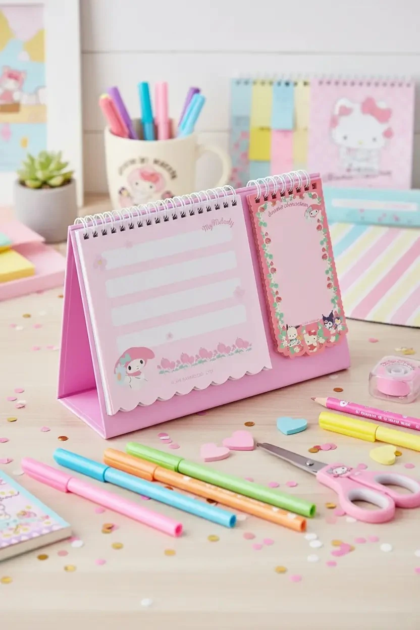 Sanrio Lisanslı Telli Not Defteri Pembe – 80 Yaprak Spiral Kapaklı Hello Kitty My Melody Defteri