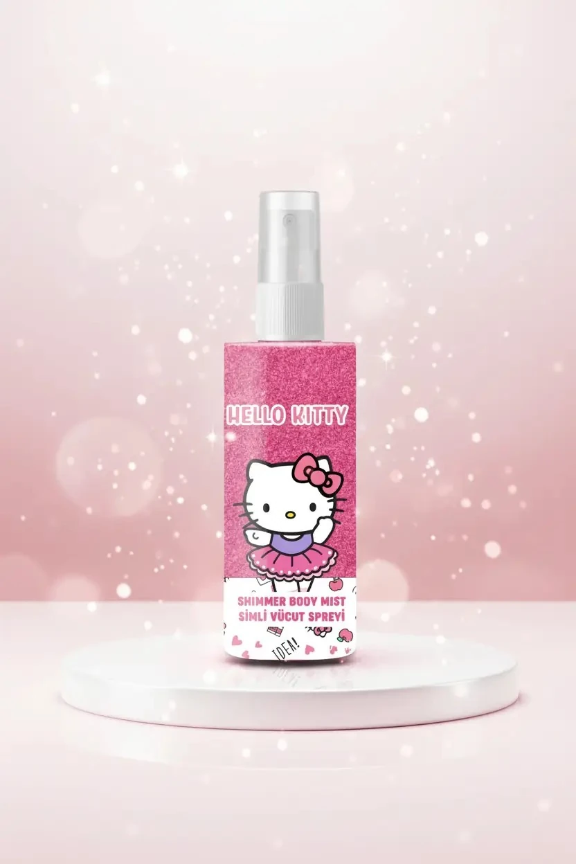 Hello Kitty Lisanslı Işıltılı Vücut Spreyi – Tazeleyici ve Simli Çocuk Body Mist