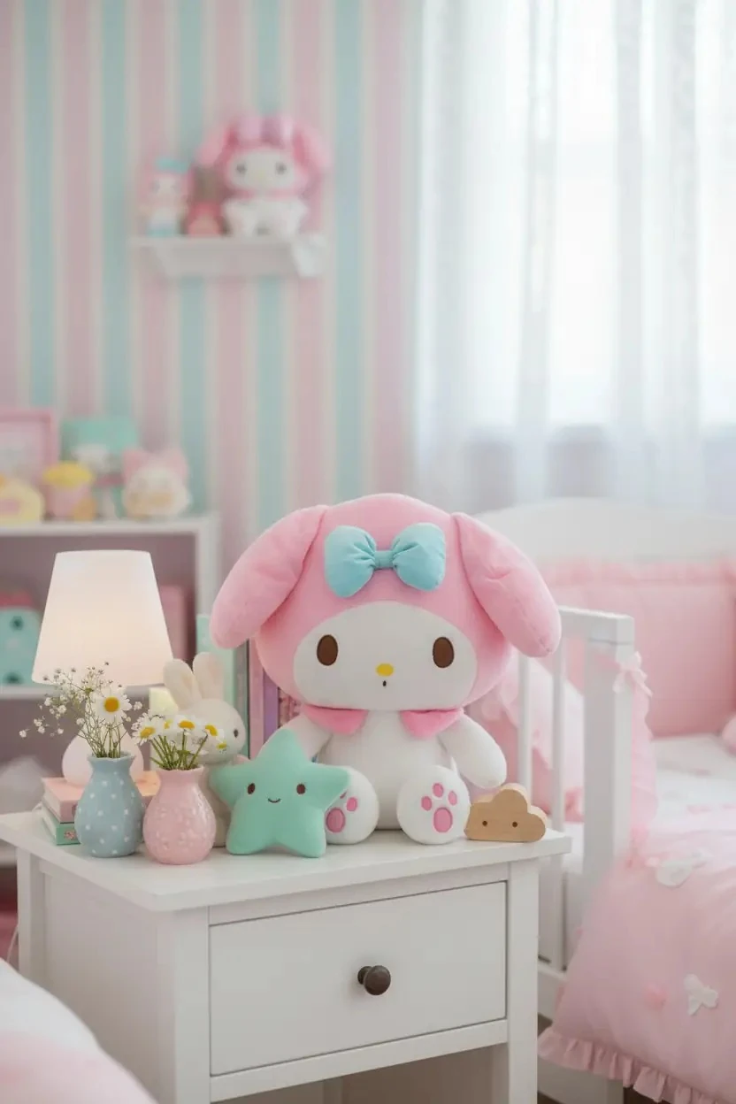 Sanrio Lisanslı My Melody Peluş Oyuncak 40 Cm – Oturan Büyük Boy Yumuşacık Tasarım