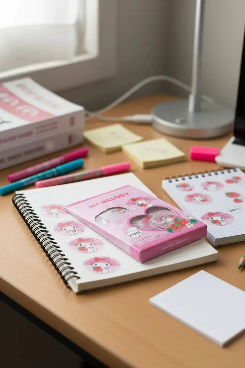 Sanrio Lisanslı Çilek Koleksiyonu İki Sıralı Sticker