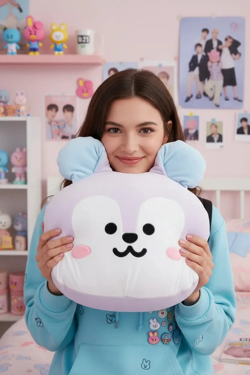 BT21 Lisanslı Peluş Yastık - Mang 40x35 Cm