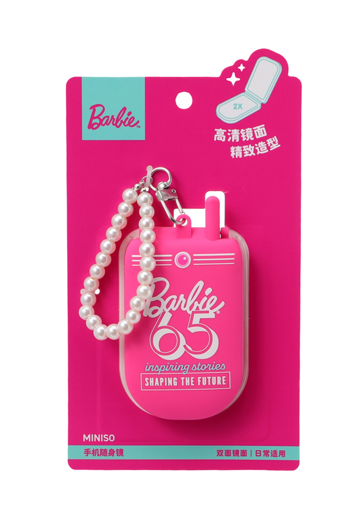 Barbie Lisanslı Telefon Şekilli Katlanabilir Cep Aynası