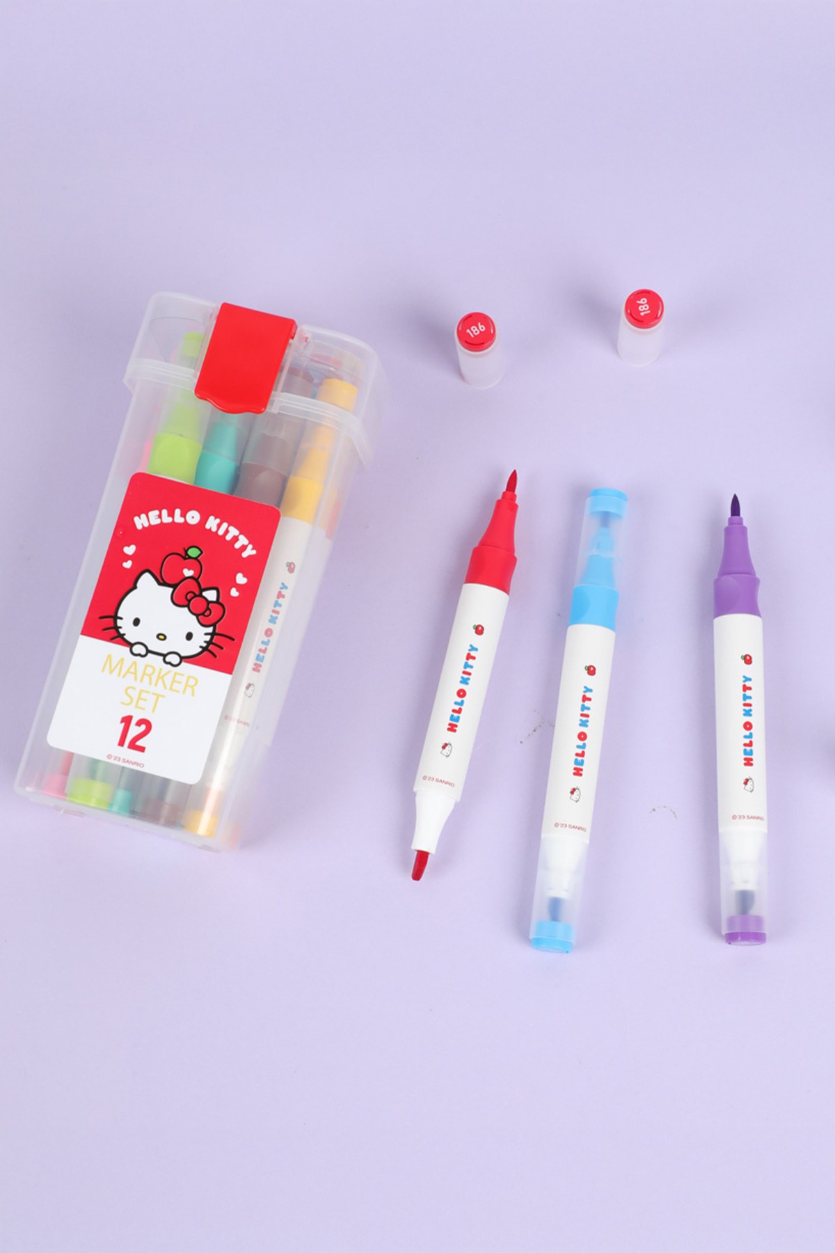 Hello Kitty Lisanslı Elma Koleksiyonu 12 Renkli Marker Set