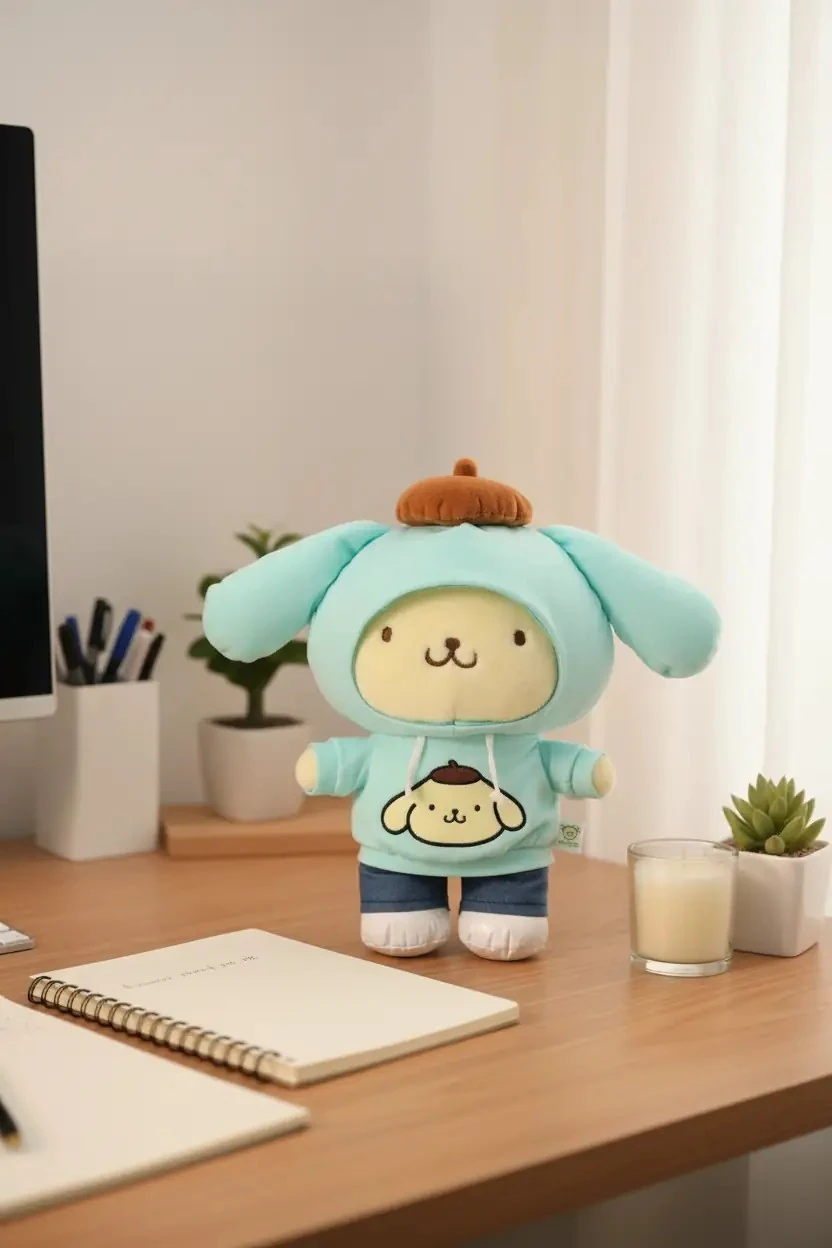 Sanrio Lisanslı Pompompurin Citywalk Serisi Peluş Oyuncak – 28 cm