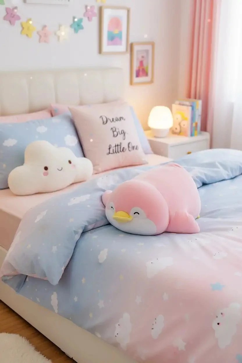 Uzanan Penguen Peluş Oyuncak (40cm) - Pembe