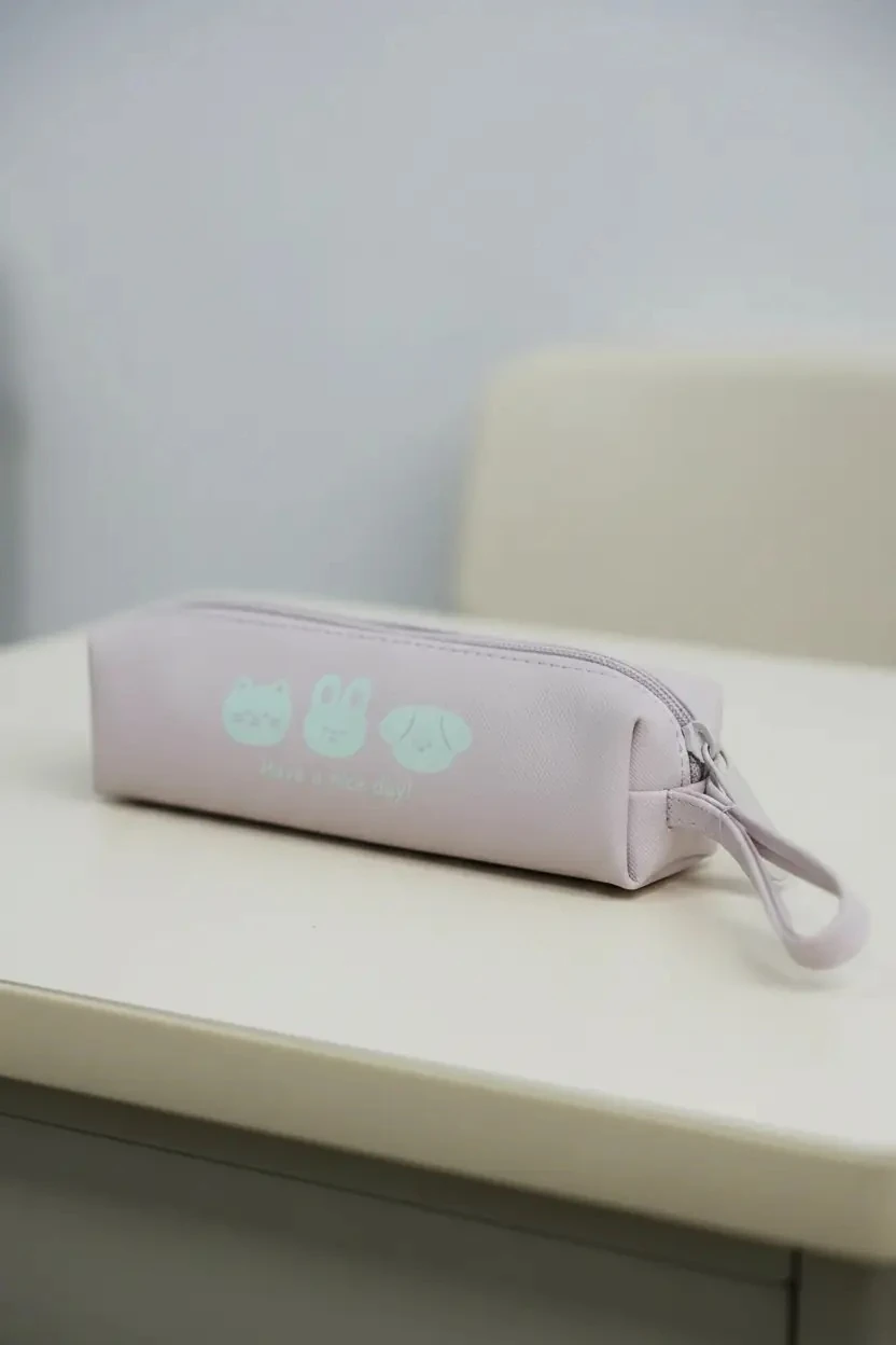 Miniso Lisanslı Hayvan Serisi Saplı Kübik PU Kalem Kutusu 20 Cm – Pembe