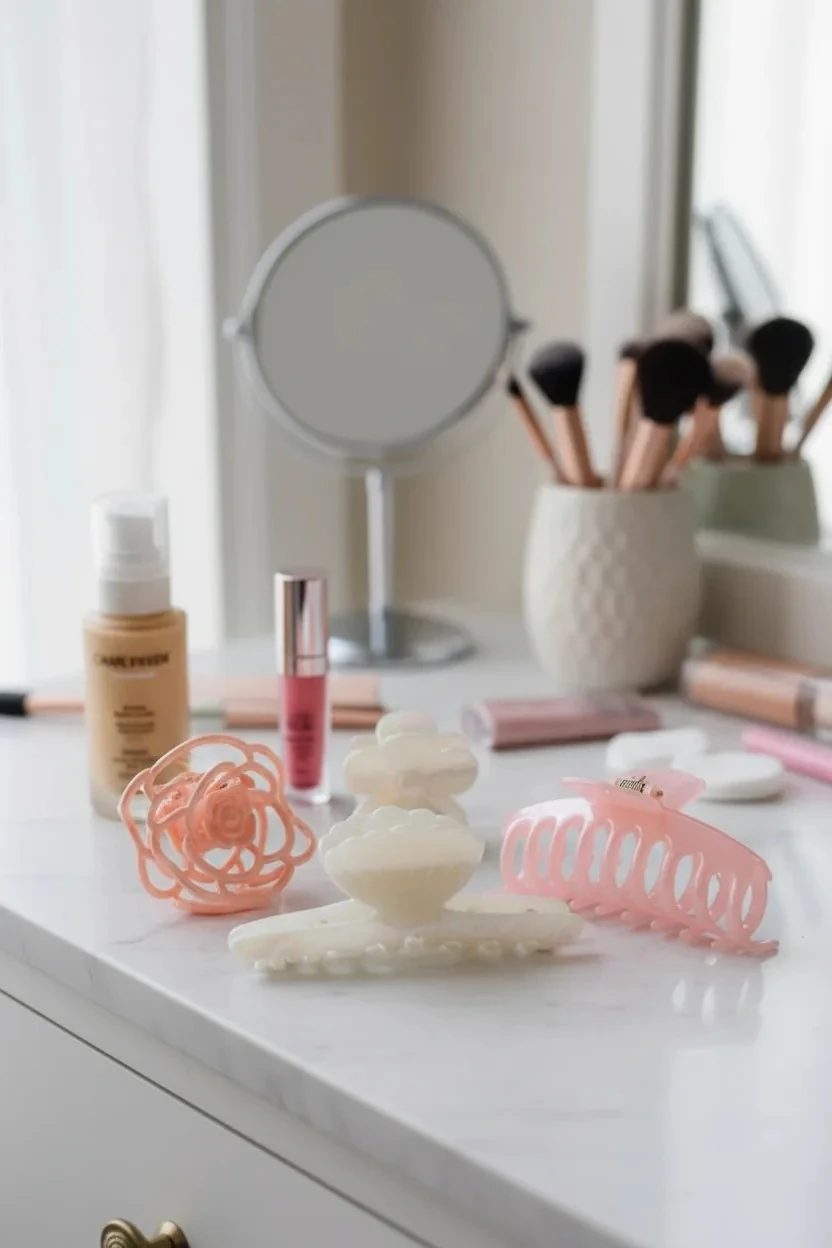 Çiçek Figürlü 4'lü Kıskaç Toka Seti