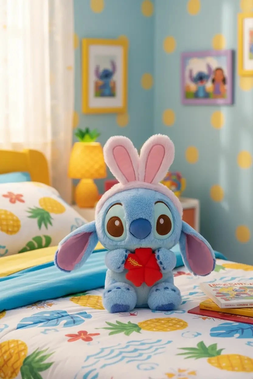 Disney Lisanslı Lilo & Stitch 28cm Kostümlü Tavşan Peluş Oyuncak