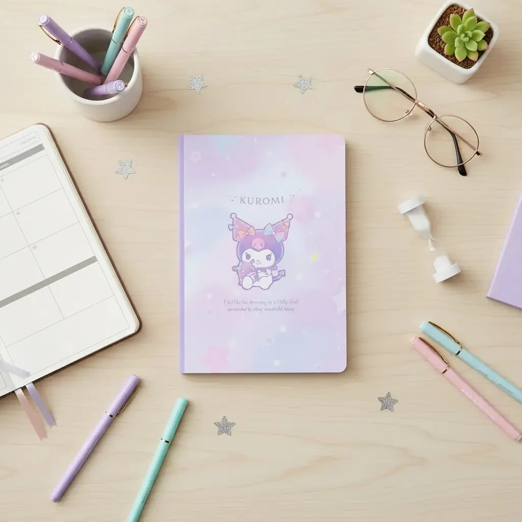 Sanrio Lisanslı Kuromi A5 Ciltli Defter 32 Yaprak 15 CM