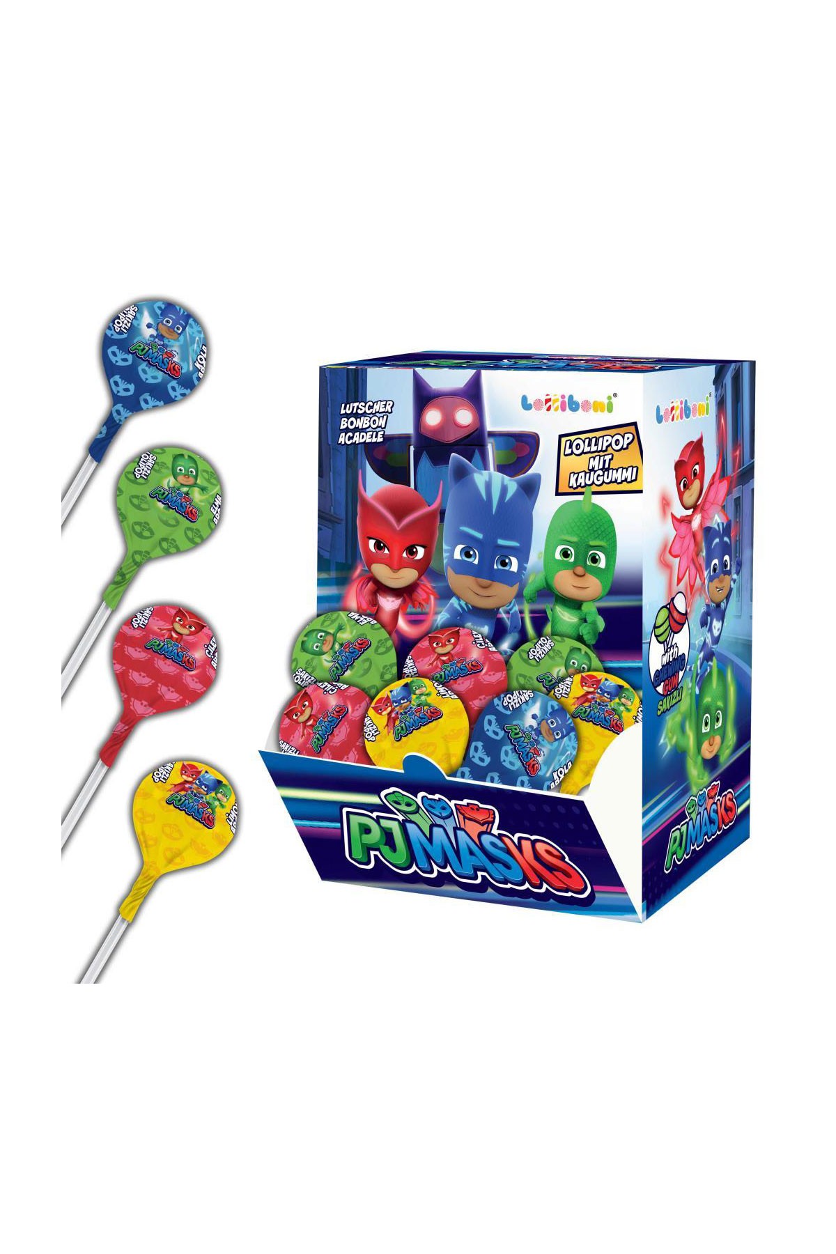 PJ Masks Kahramanlarıyla Eğlenceli Sakızlı Lolipoplar (16 Gr)