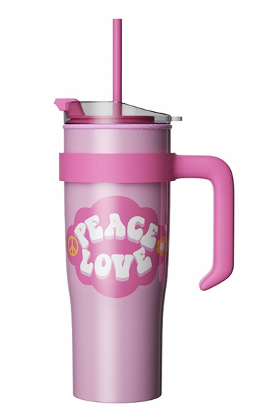 Sweet Funk Serisi Pipetli Büyük Kapasiteli Bardak (1600mL)