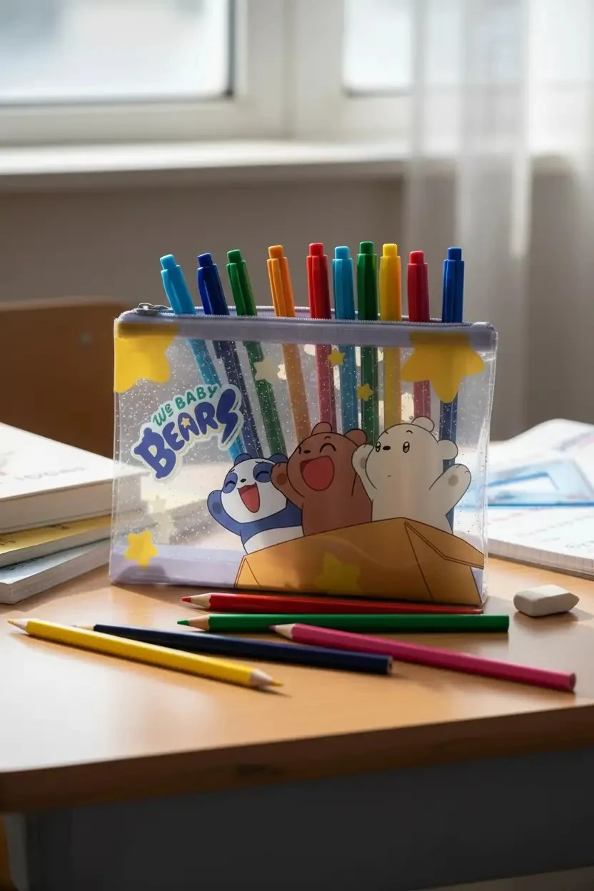 We Baby Bears Lisanslı Şeffaf Kalemlik – Geniş İç Hacimli ve Dayanıklı 20 Cm