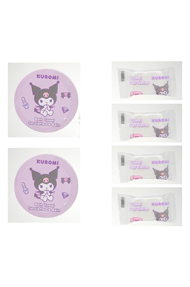 Sanrio Lisanslı Kuromi Sıkıştırılmış Havlu Seti