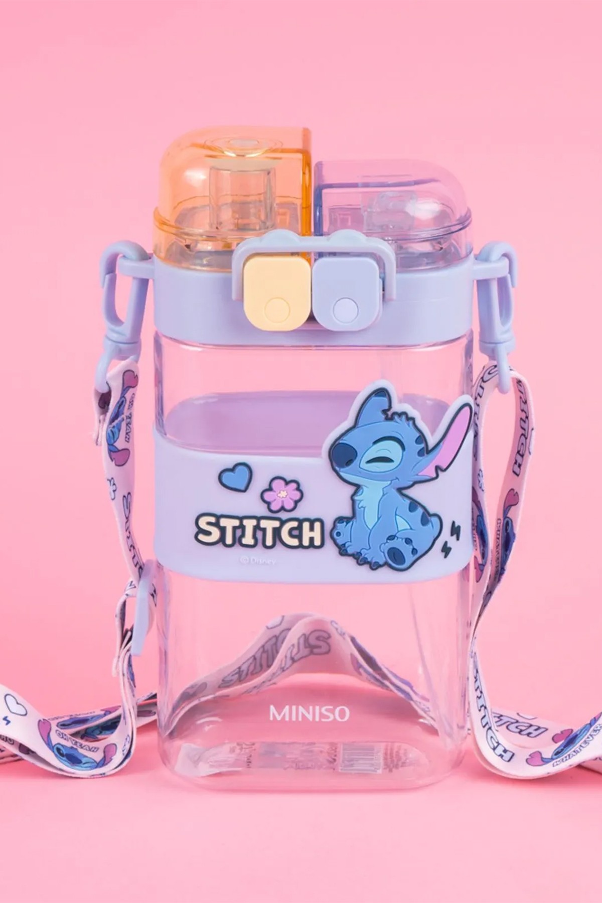 Disney Lilo & Stitch Lisanslı Çift Kapaklı Plastik Suluk