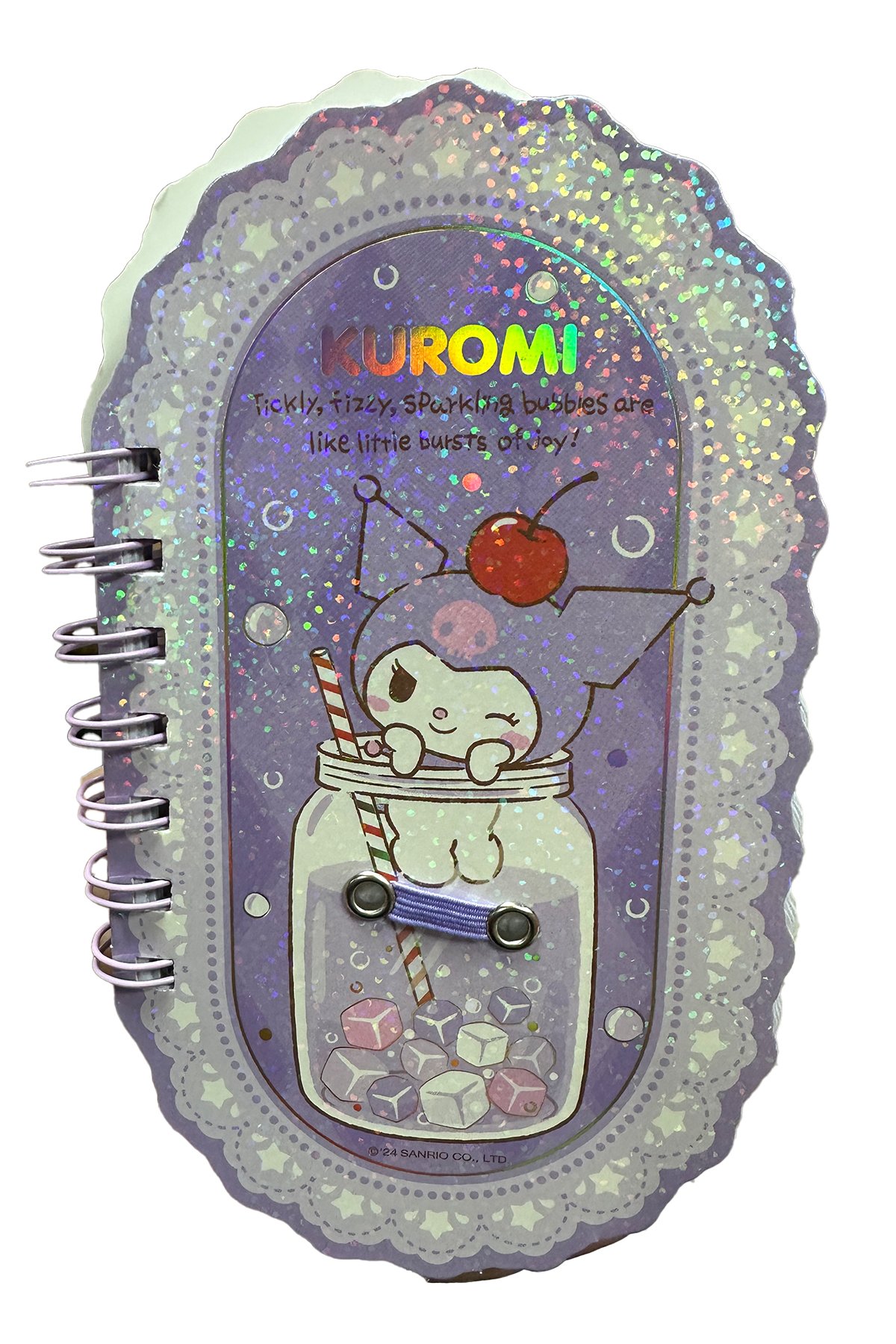 Sanrio Lisanslı Renkli Yaz Serisi Pipetli Kalem Figürlü Telli Defter - Kuromi