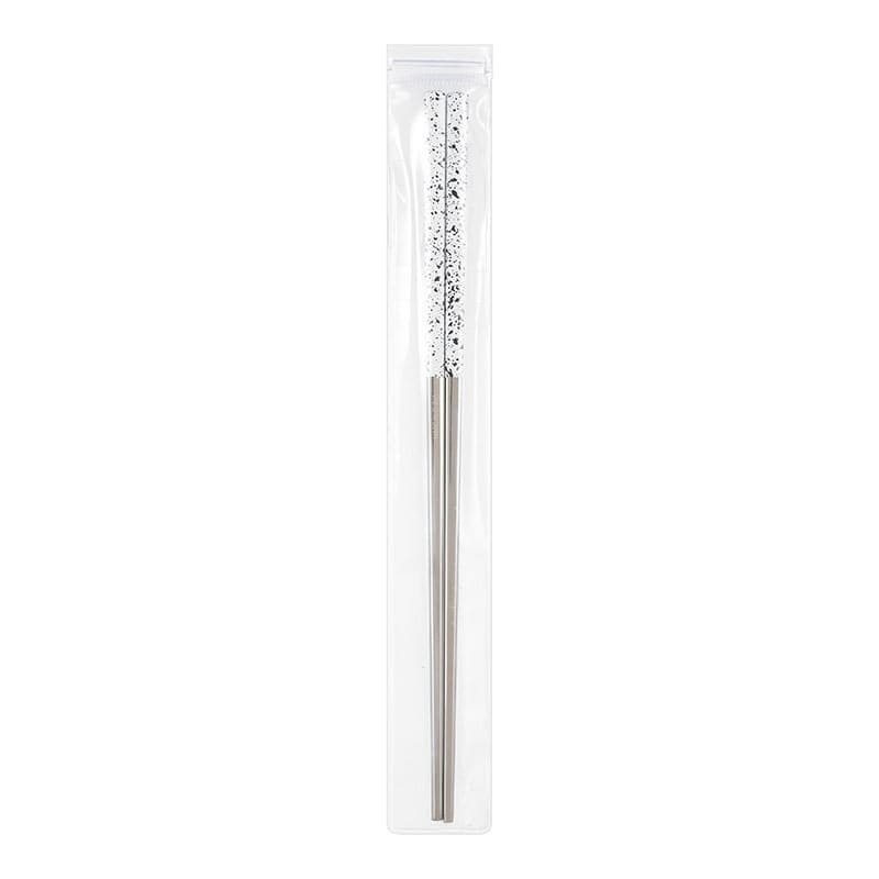 Paslanmaz Desenli Chopstick (Beyaz)